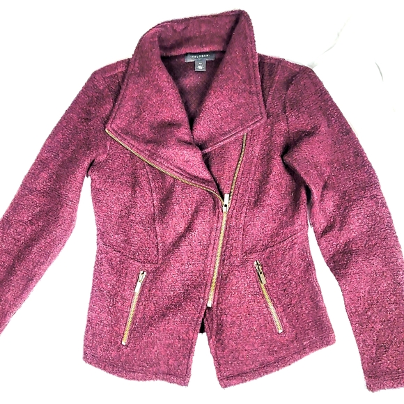 Halogen Sweaters - Halogen asymmetrical wool blend zippered sweater